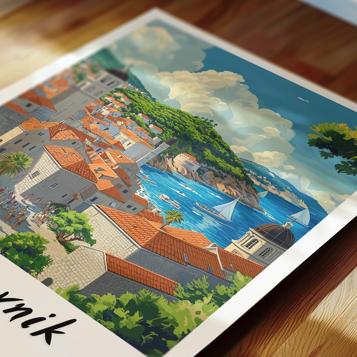 Dubrovnik Illustration, Croatia Travel Poster - Image 2