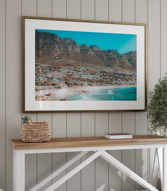 Cape Town Retro Photo, Camps Bay Beach Art Print