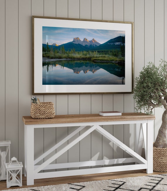 Three Sisters Reflection, Canmore Mountain Photography