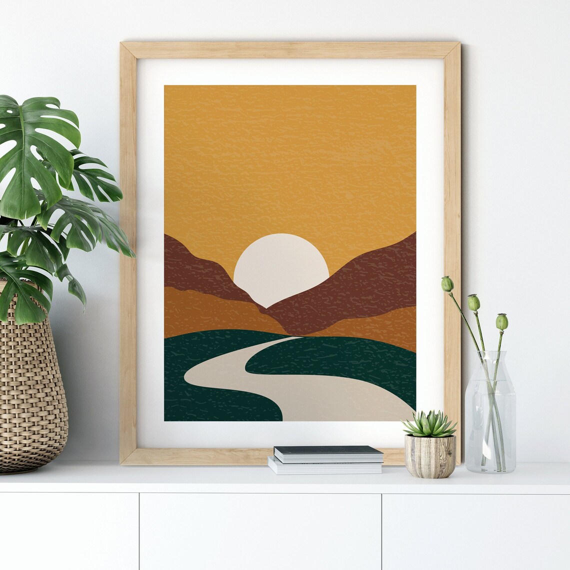 Boho Decor Above Couch Gallery Wall Boho Wall Decor Burnt Orange Art Bedroom Decor Boho Living Room Poster Wall Art - Image 6
