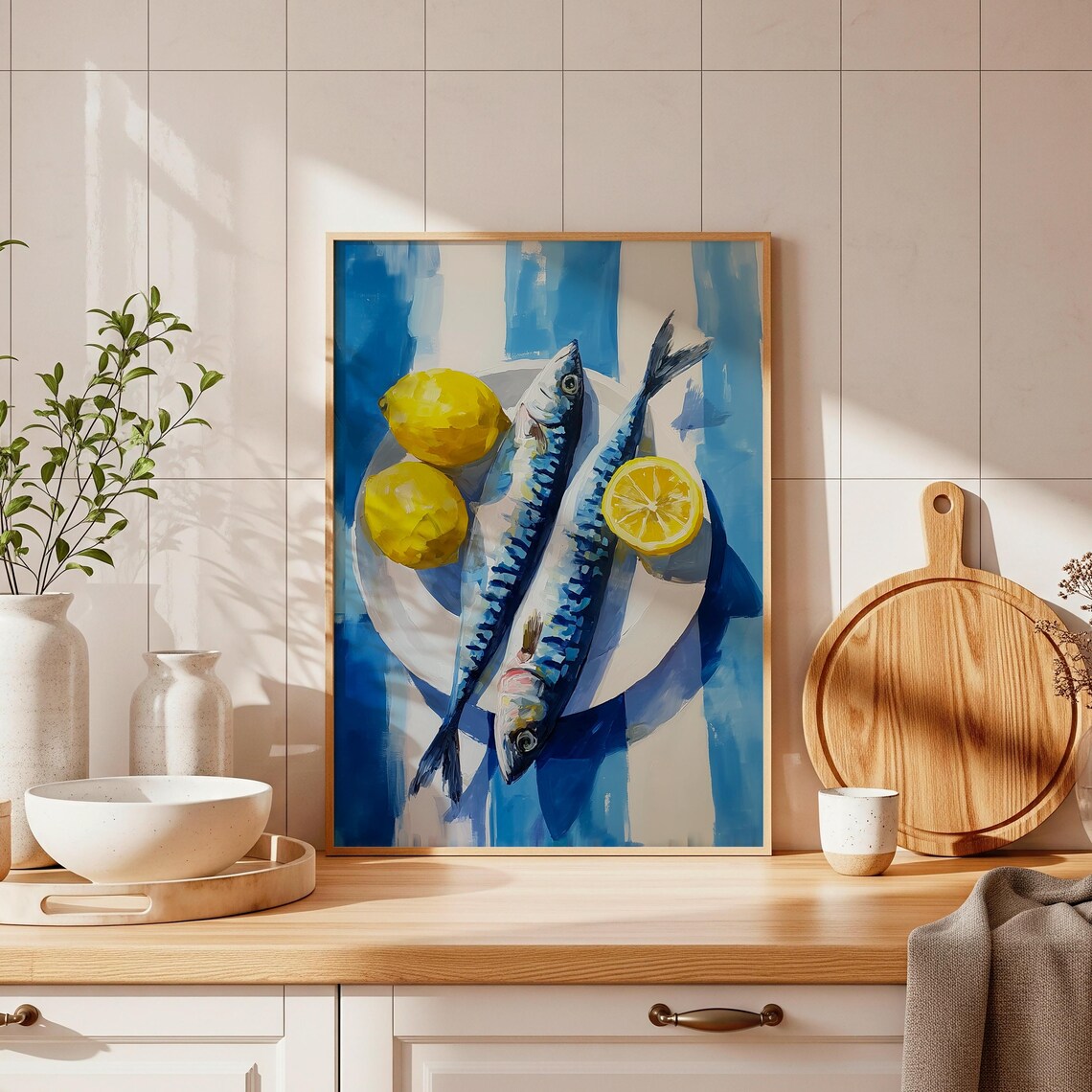 Sardine Wall Art, Coastal Kitchen Decor