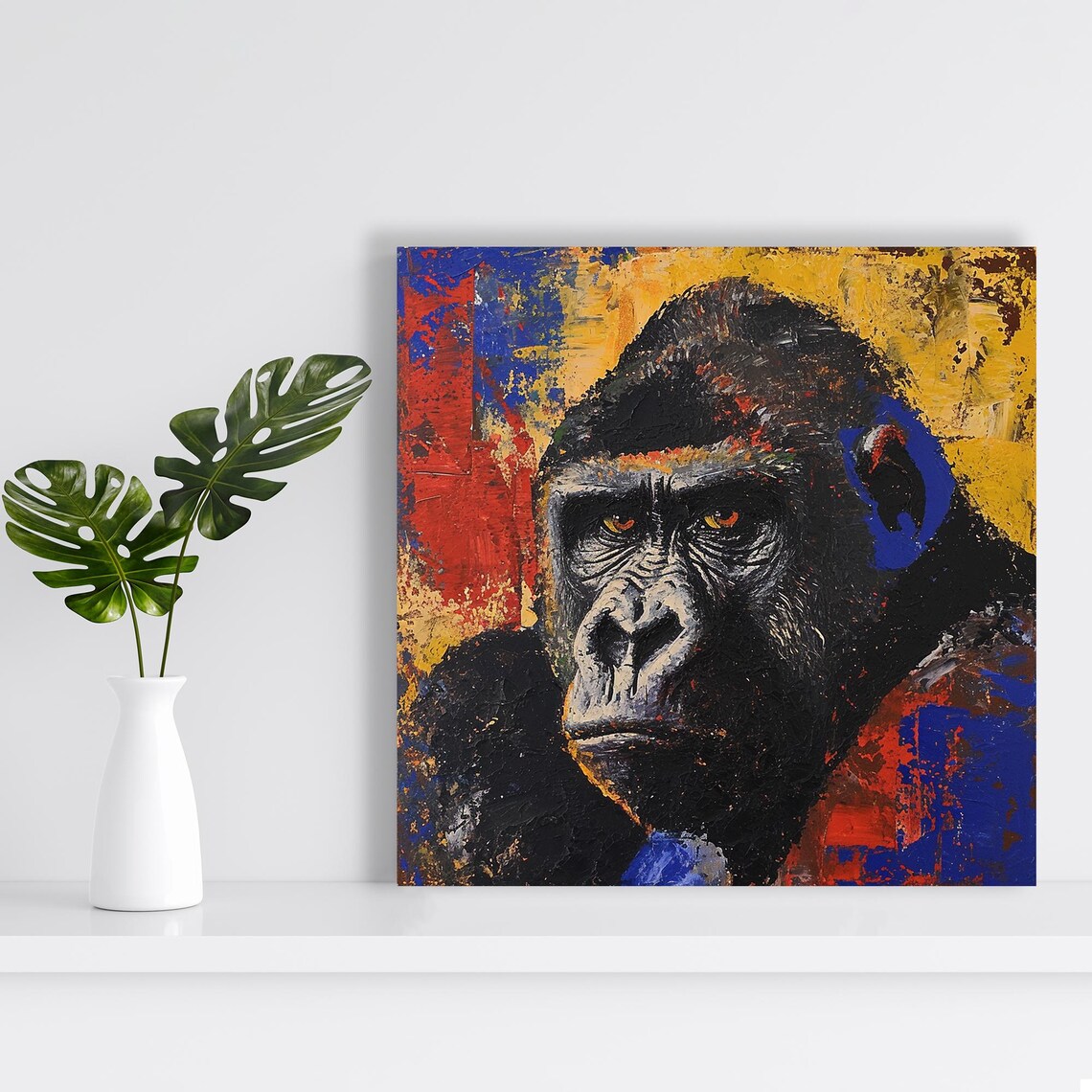 Gorilla Abstract Art Print, Contemporary Animal Decor - Image 2