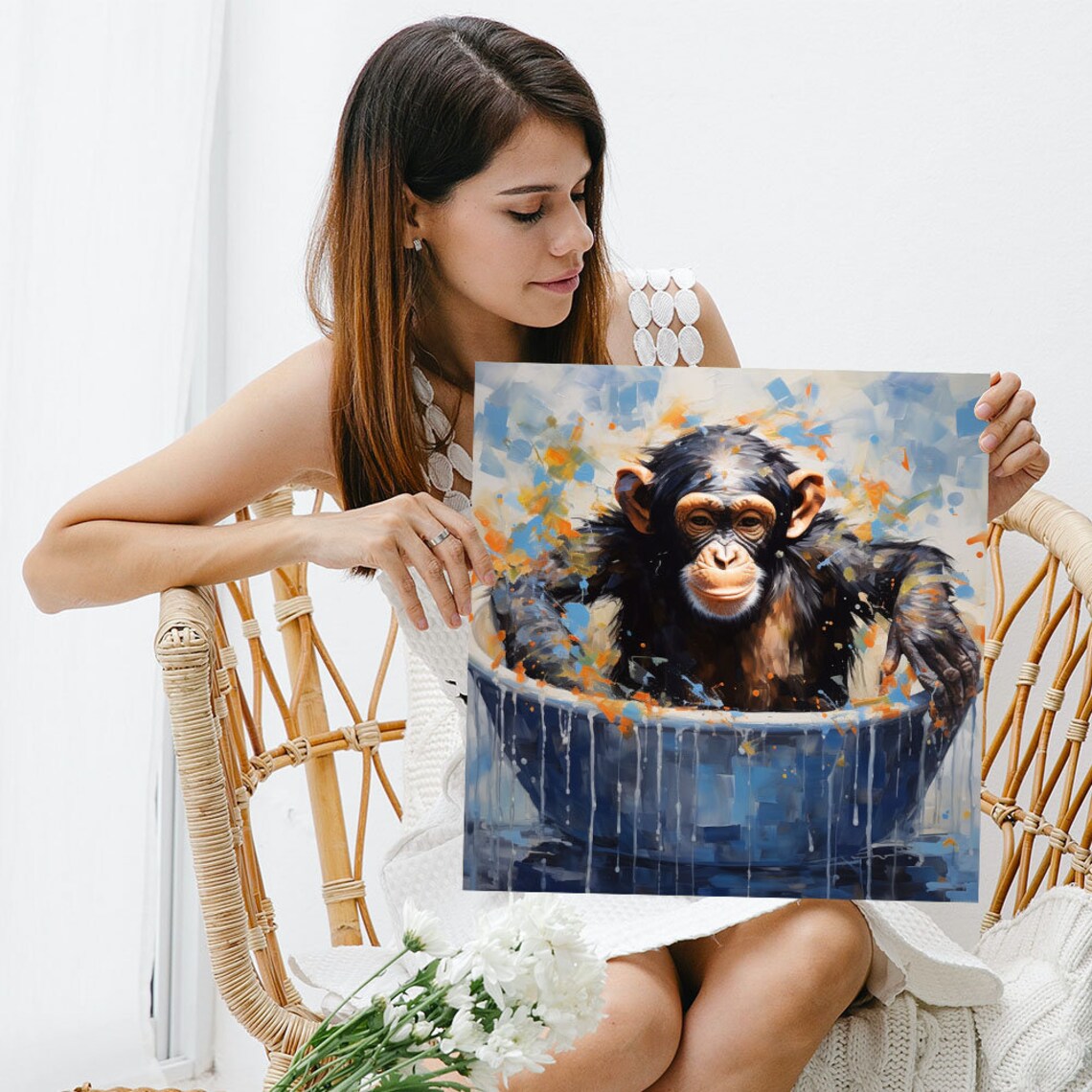 Monkey In Bathtub Poster, Bathroom Wall Art - Image 5