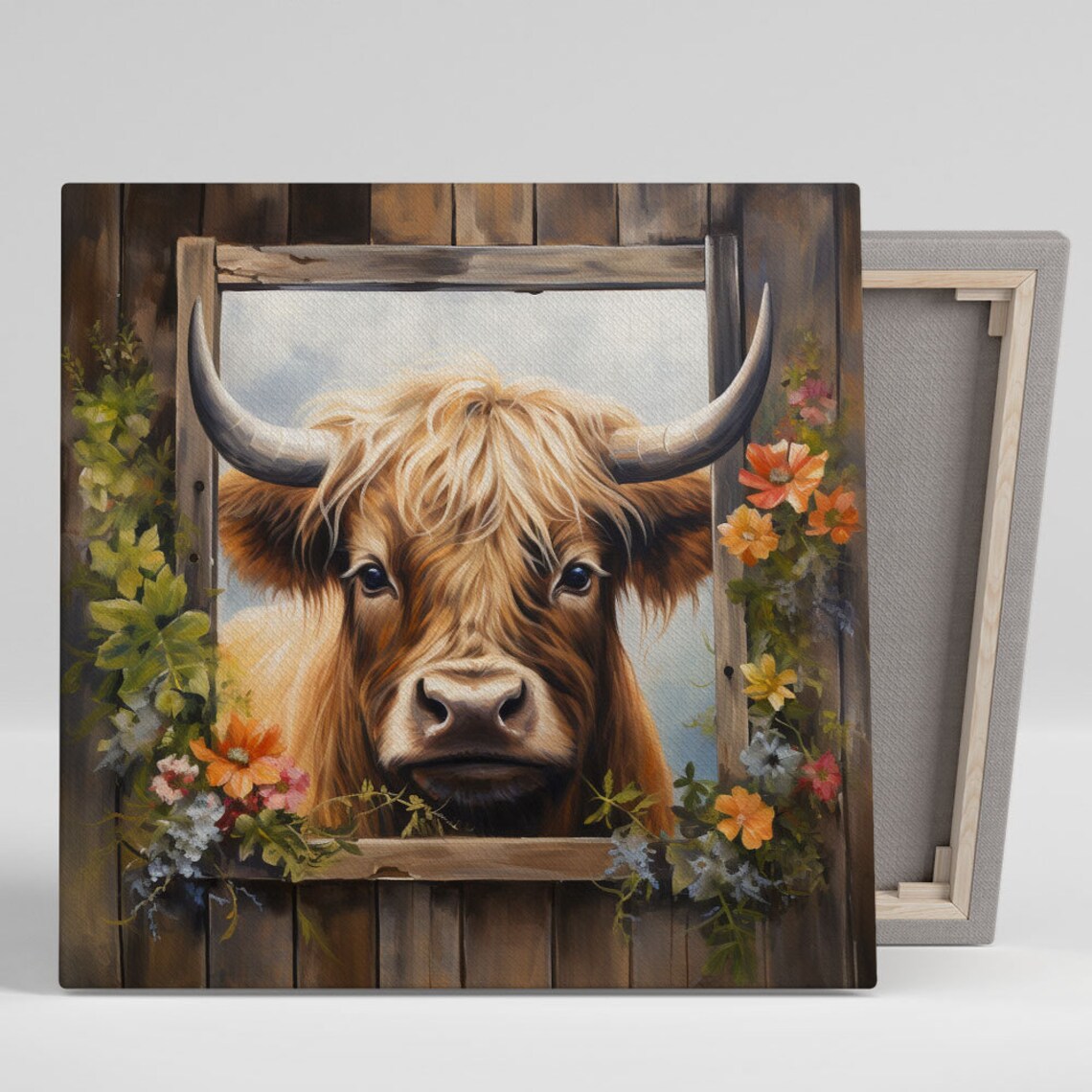 Highland Cow Modern Art Poster for Living Room Decor