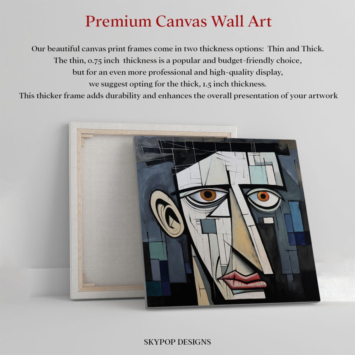 Abstract Face Wall Art, Modern Contemporary Poster - Image 2