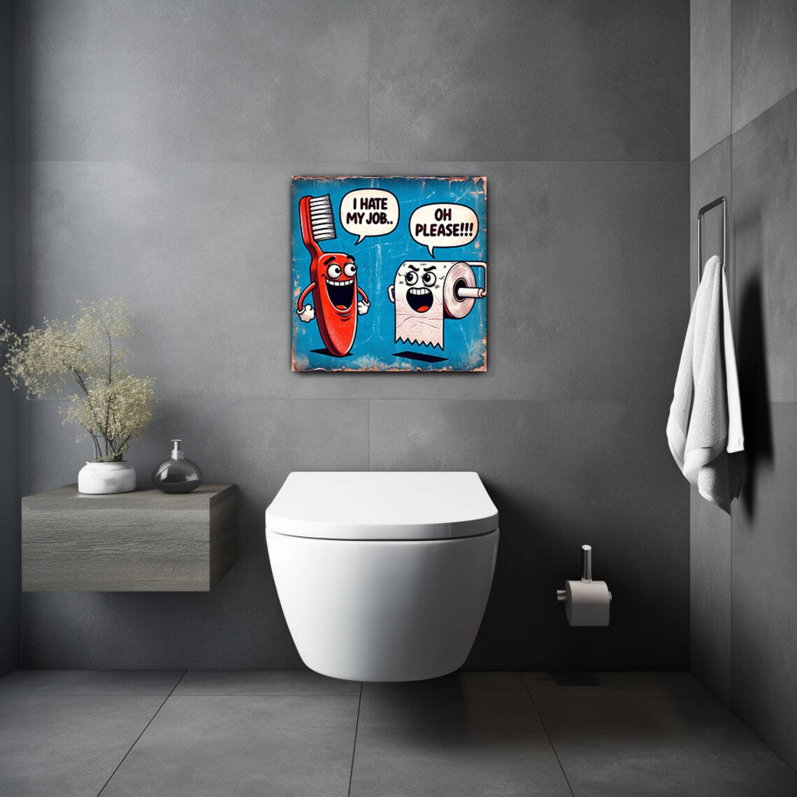 I Hate My Job Funny Bathroom Toilet Paper Art Print - Image 2