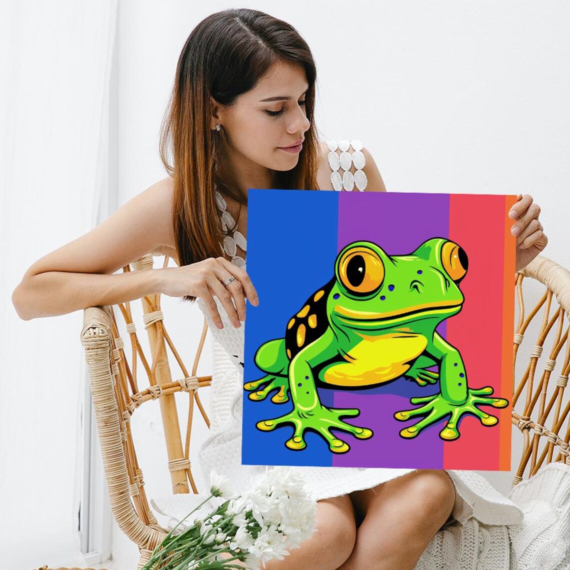 Tree Frog Pop Art Poster, Whimsical Room Decor - Image 3