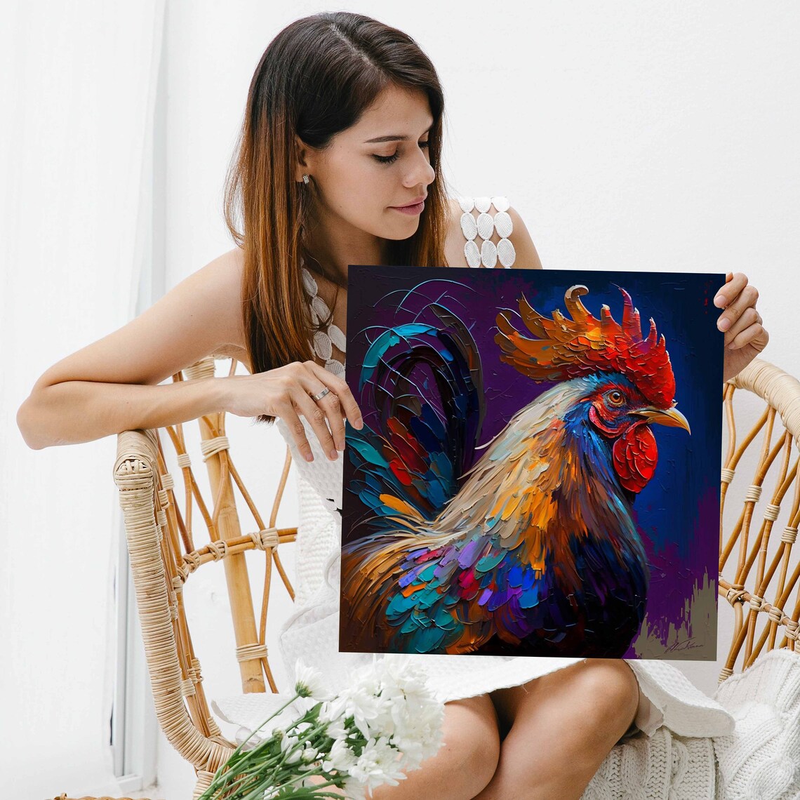 Rooster Farmhouse Art Print, Rustic Home Decor - Image 3