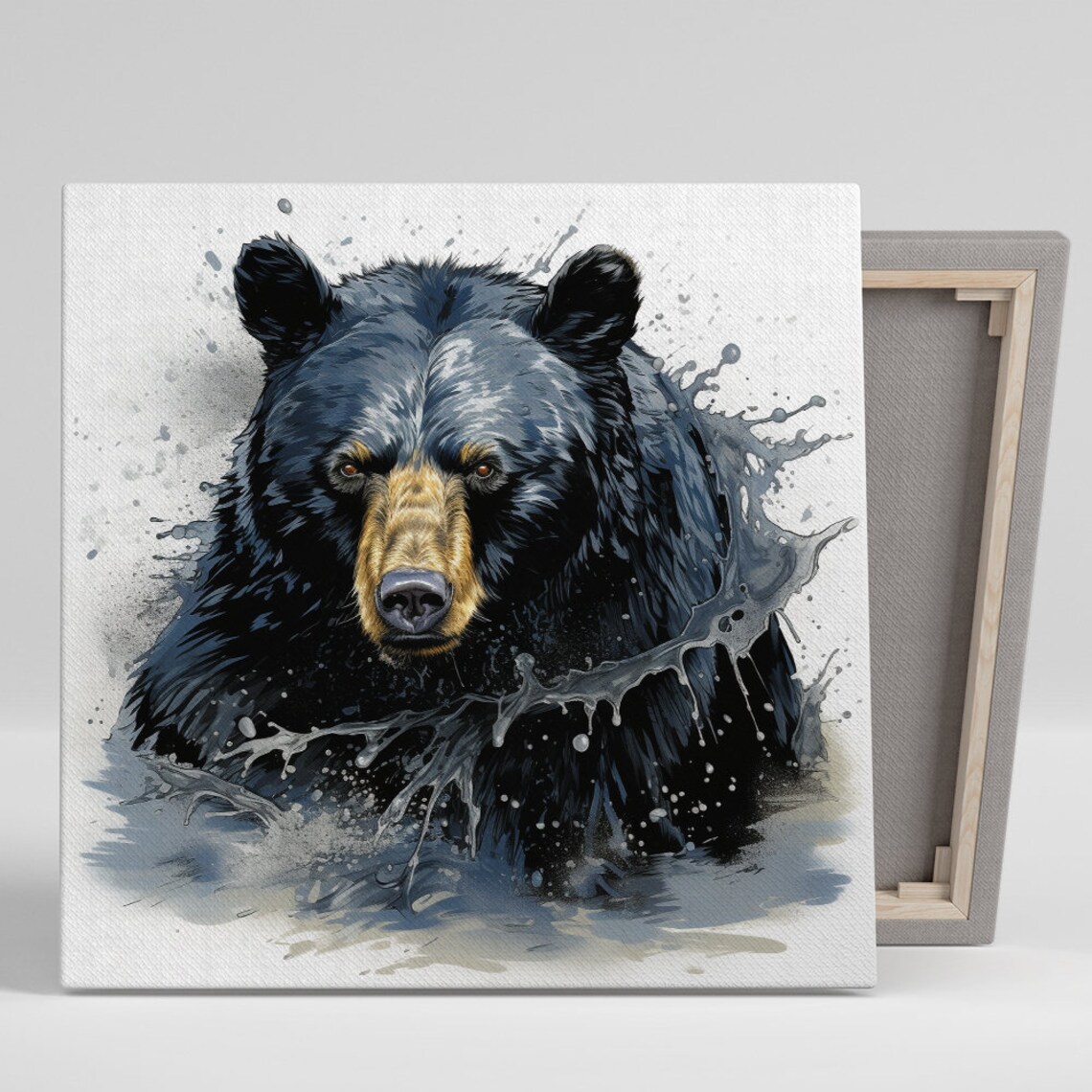 Bear Wildlife Art Print, Rustic Living Room Decor