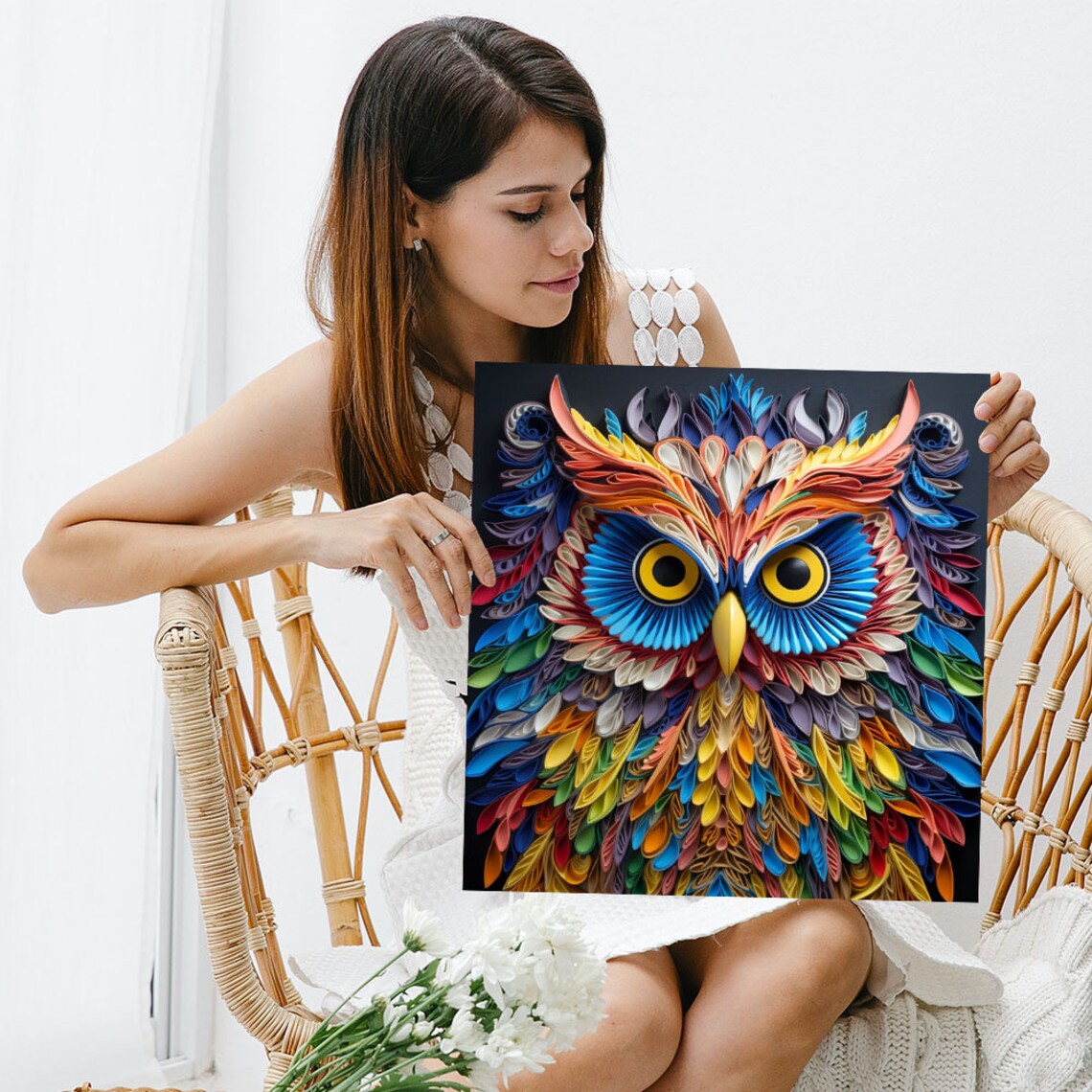 Owl Wall Art Poster Print, Living Room Bird Decor - Image 3