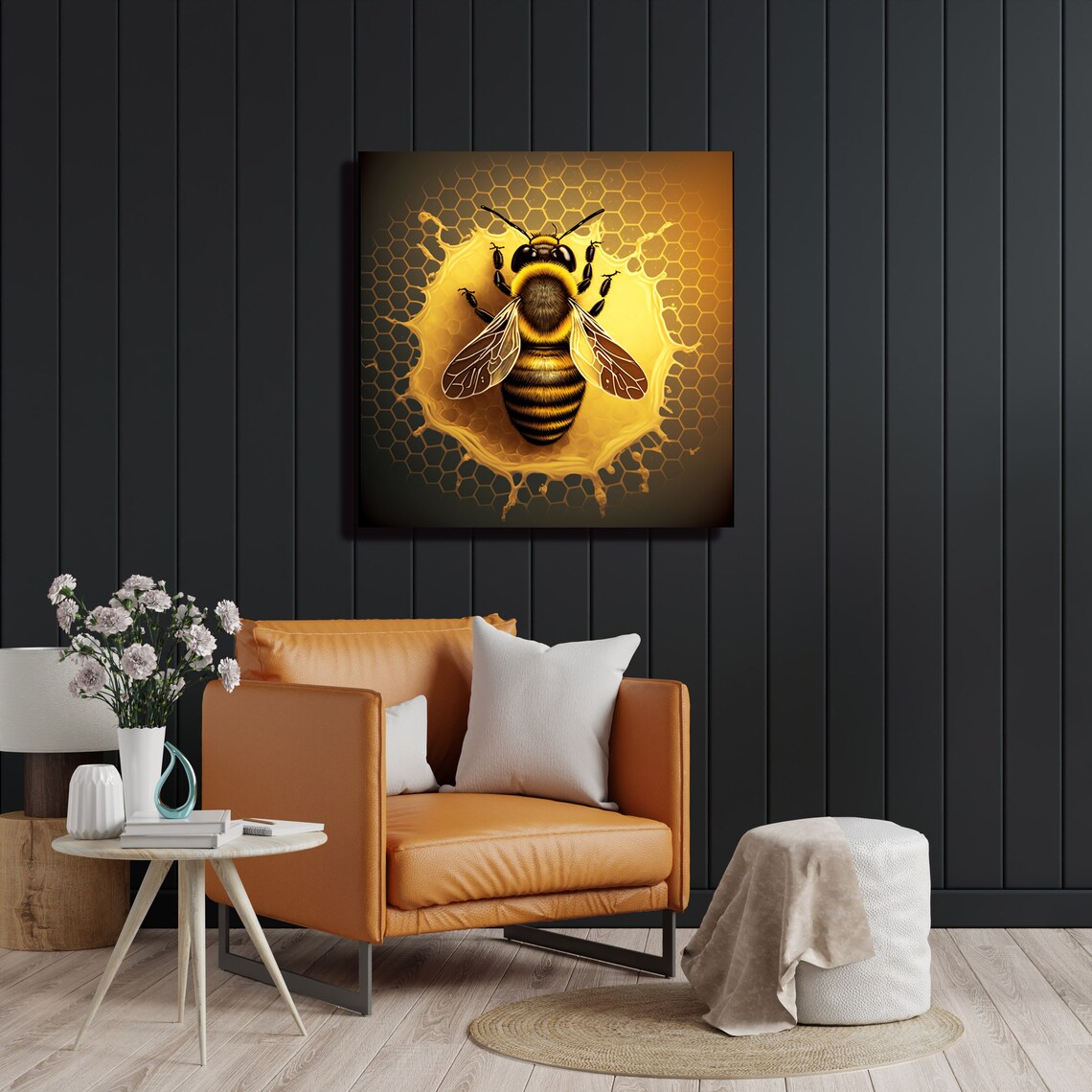 Honey Bee Poster, Living Room Decor Wall Art Print - Image 3