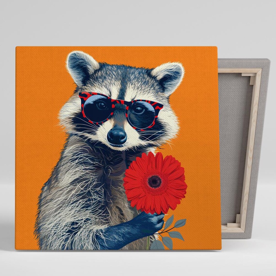 Fashionable Raccoon Art Print, Whimsical Animal Decor