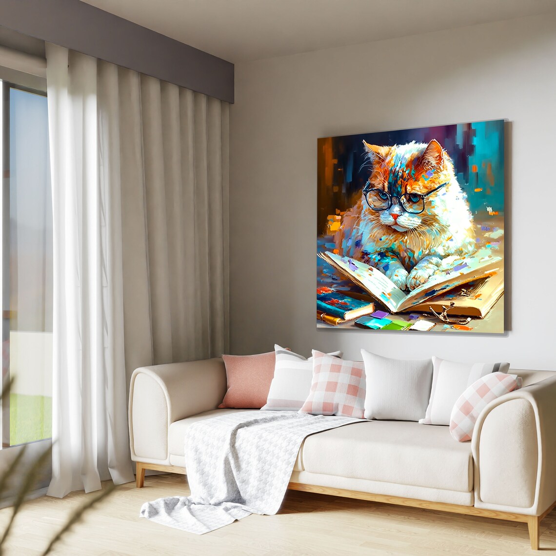 Cat With Glasses Nursery Decor Wall Art Print - Image 2
