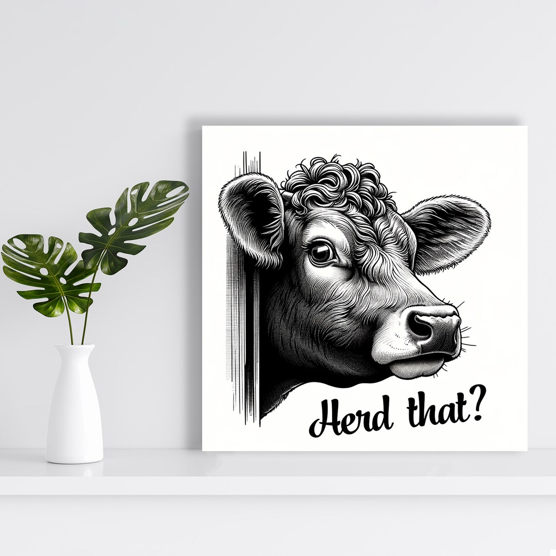 Cow Bathroom Art, Funny Farmhouse Bathroom Poster - Image 4