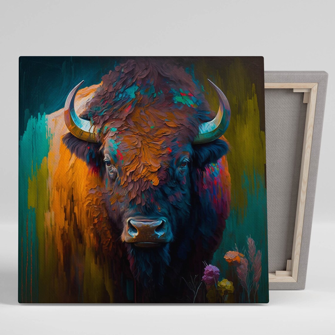 Bison Wildlife Poster Print, Modern Nature Decor
