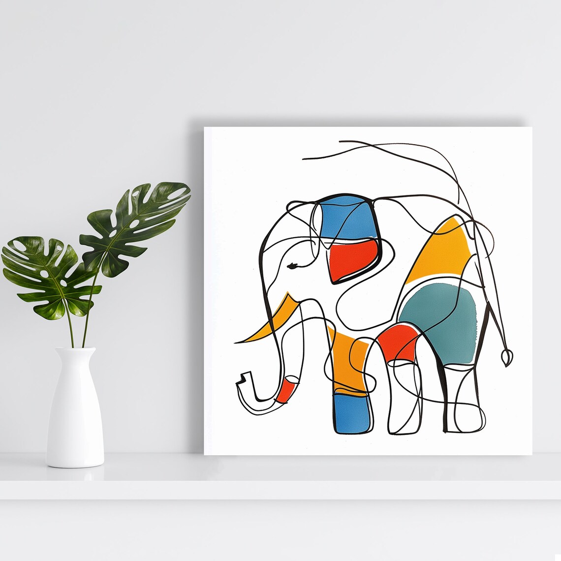 Colorful Elephant Abstraction, Contemporary Art Print - Image 2