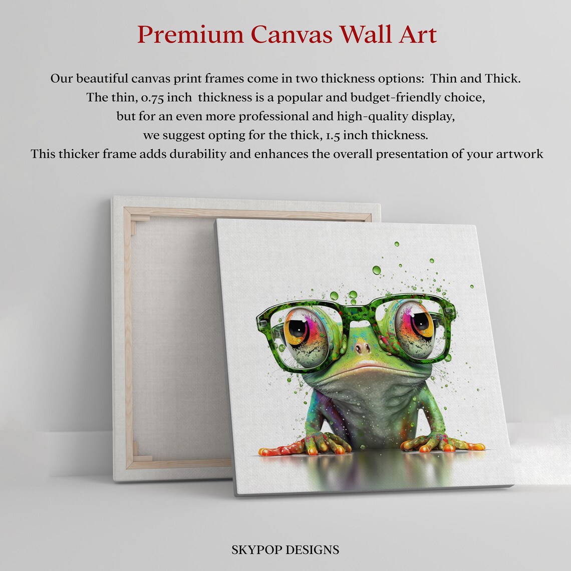 Spectacled Frog Poster, Animal Living Room Decor - Image 2