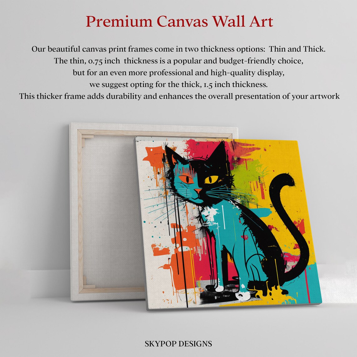Abstract Cat Art Print, Whiskers and Wonders Wall - Image 2