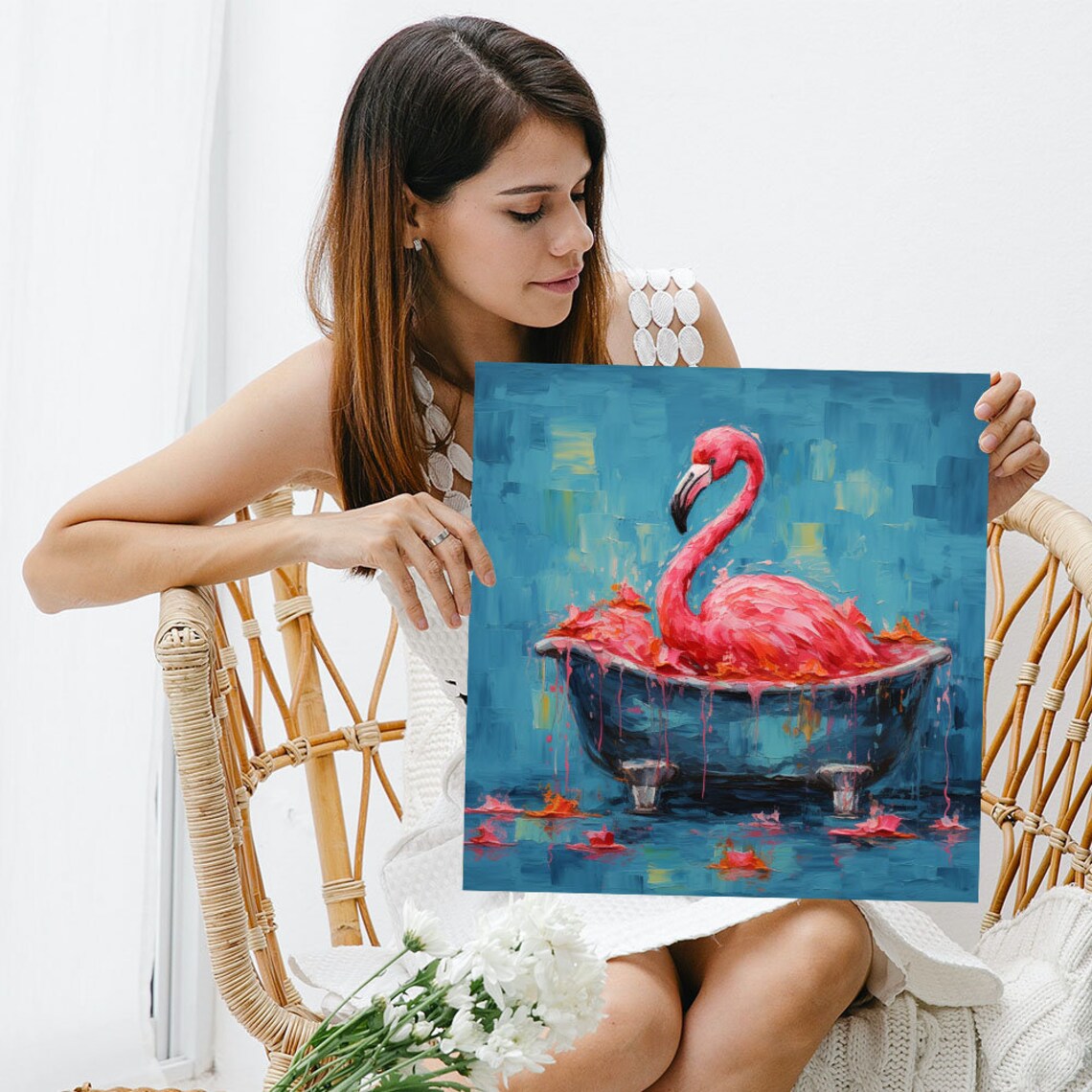 Flamingo in Bathtub Poster, Bathroom Wall Decor - Image 5