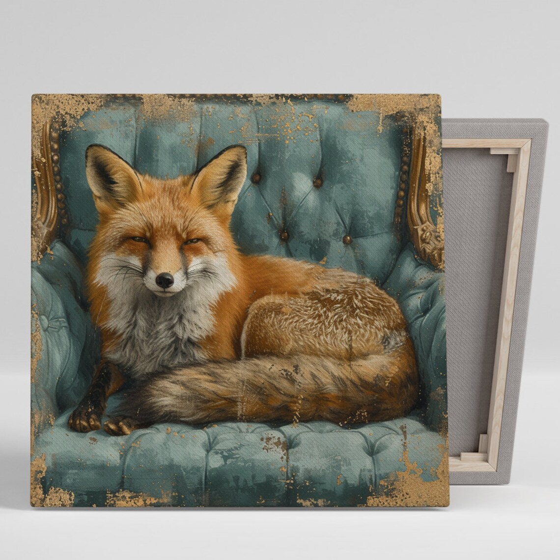 Regal Fox In Repose Wall Art Print, Whimsical Decor