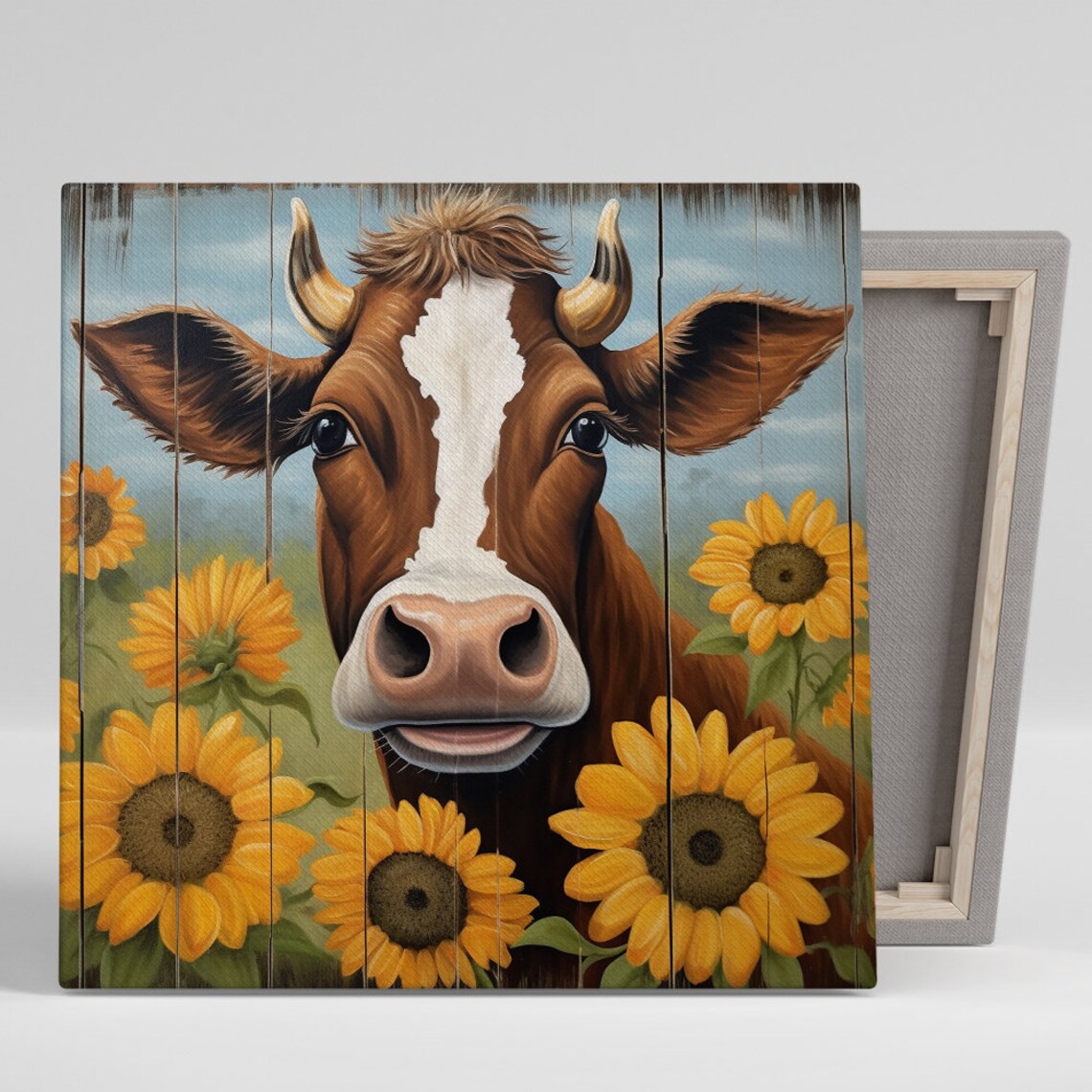 Cow Charm, Whimsical Farmhouse Rustic Art Print