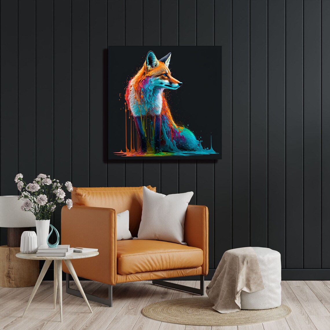 Vibrant Fox Art Print, Colorful Wildlife Decor - Image 2