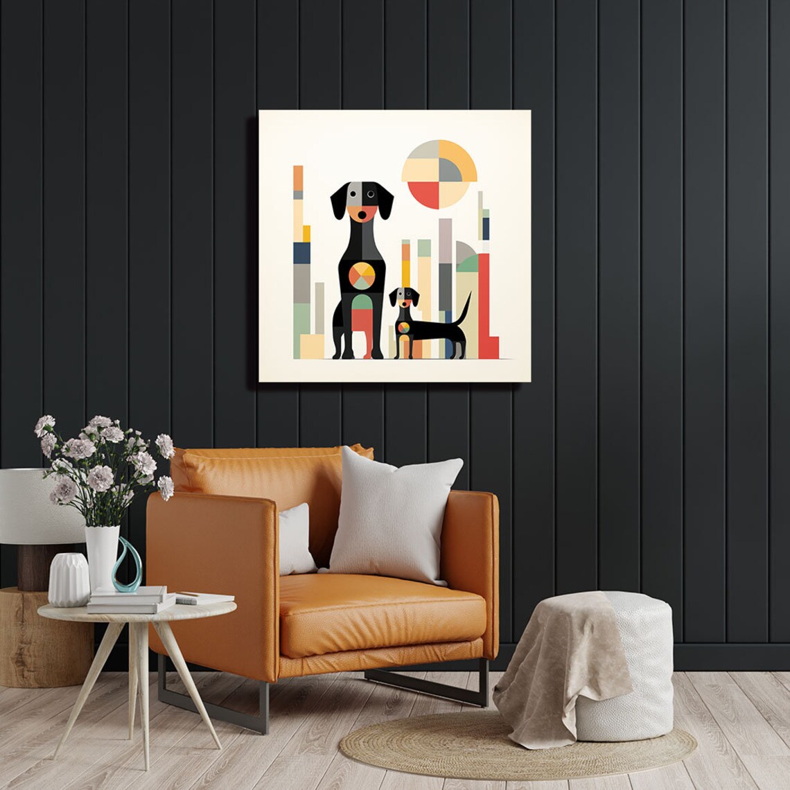 Abstract Dogs Contemporary Pet Decor Art Print - Image 4