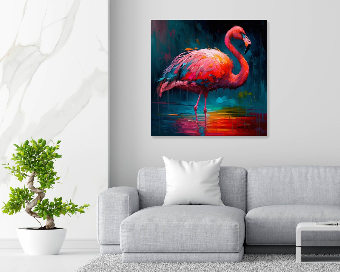 Flamingo Art Print, Tropical Exotic Bird Decor - Image 2