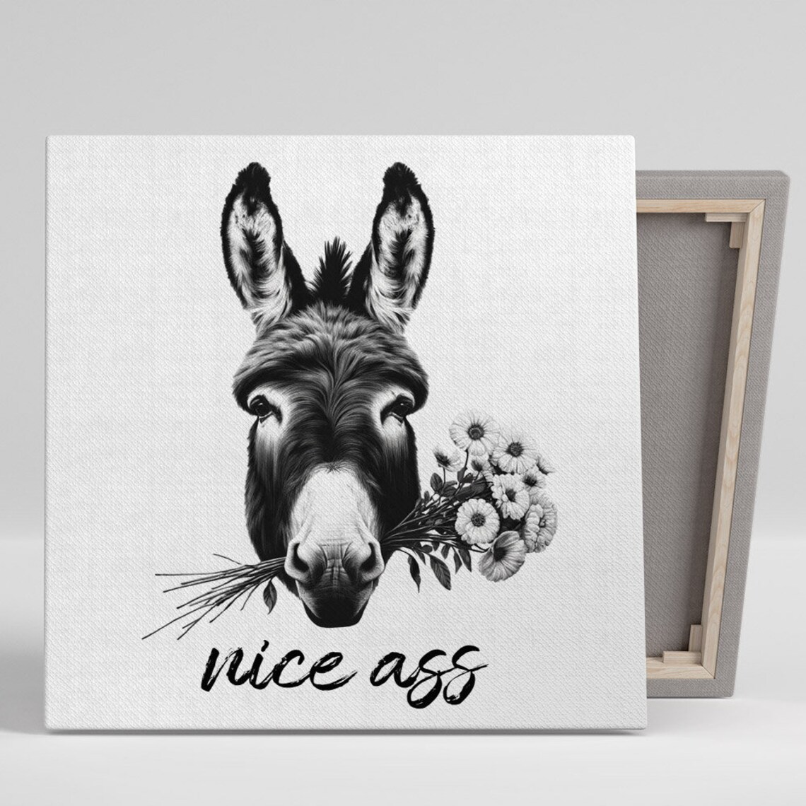 Donkey Modern Decor Poster, Bathroom Wall Art