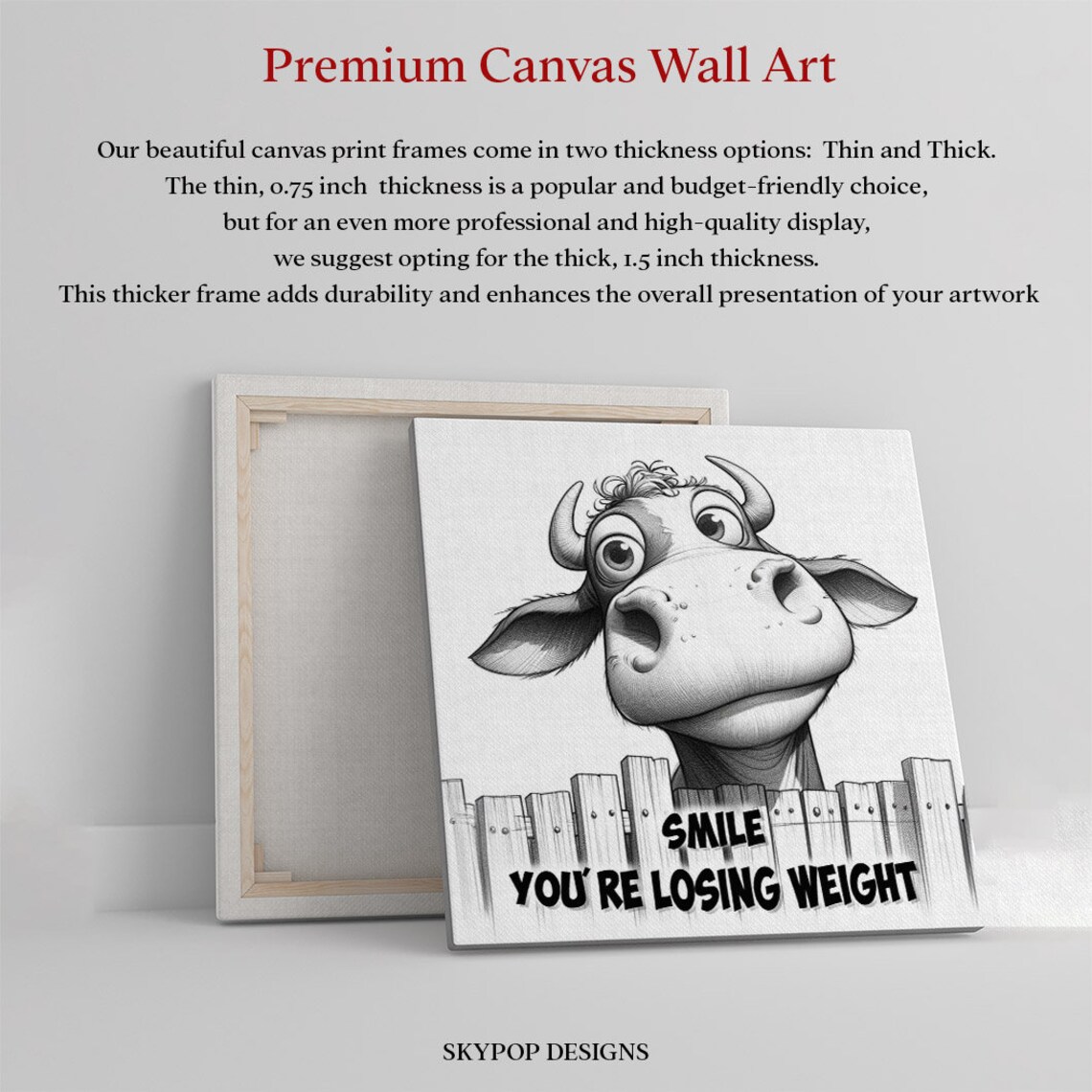Cow Bathroom Humor Poster Print, Modern Farm Decor - Image 2