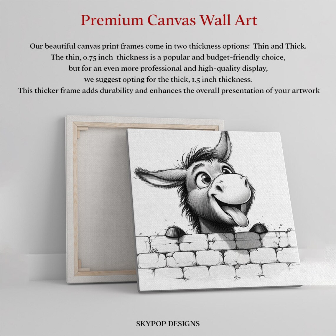 Funny Donkey Bathroom Decor Animal Wall Art Print - Image 4