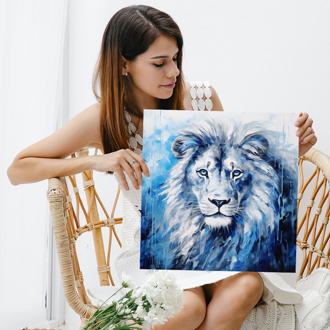 Lion Majesty Contemporary Animal Wall Art Print - Image 3