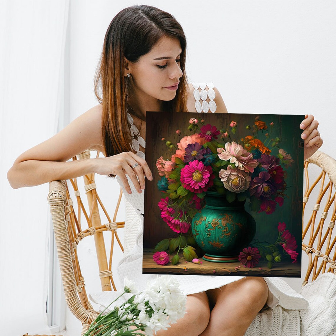 Flower Vase Botanical Wall Art Print, Floral Decor - Image 3