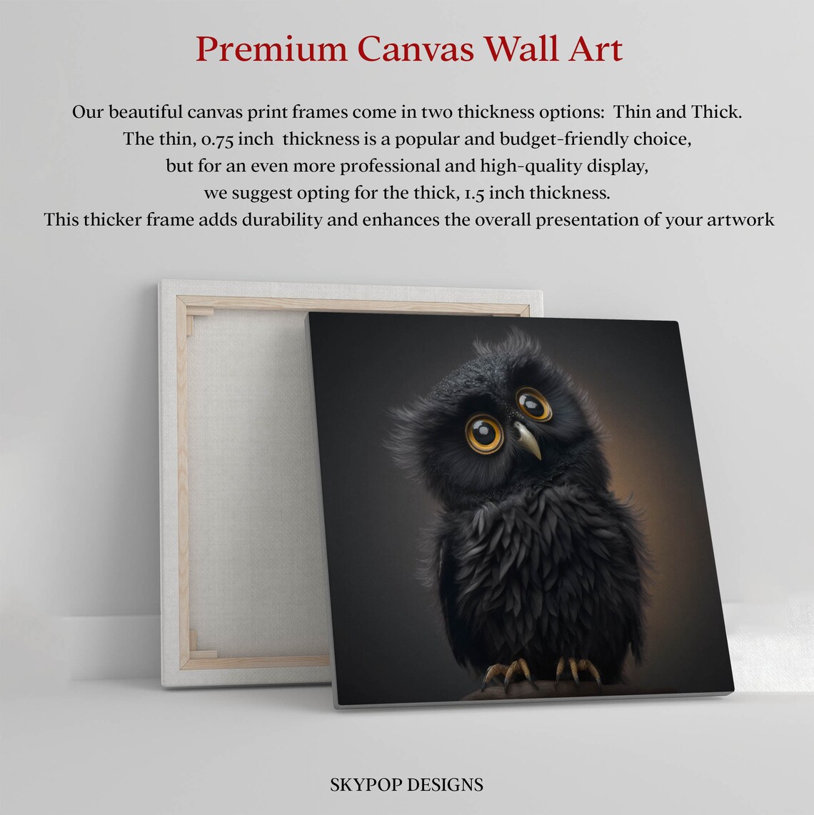 Black Owl Art Print, Night Owl Home Decor Poster - Image 2