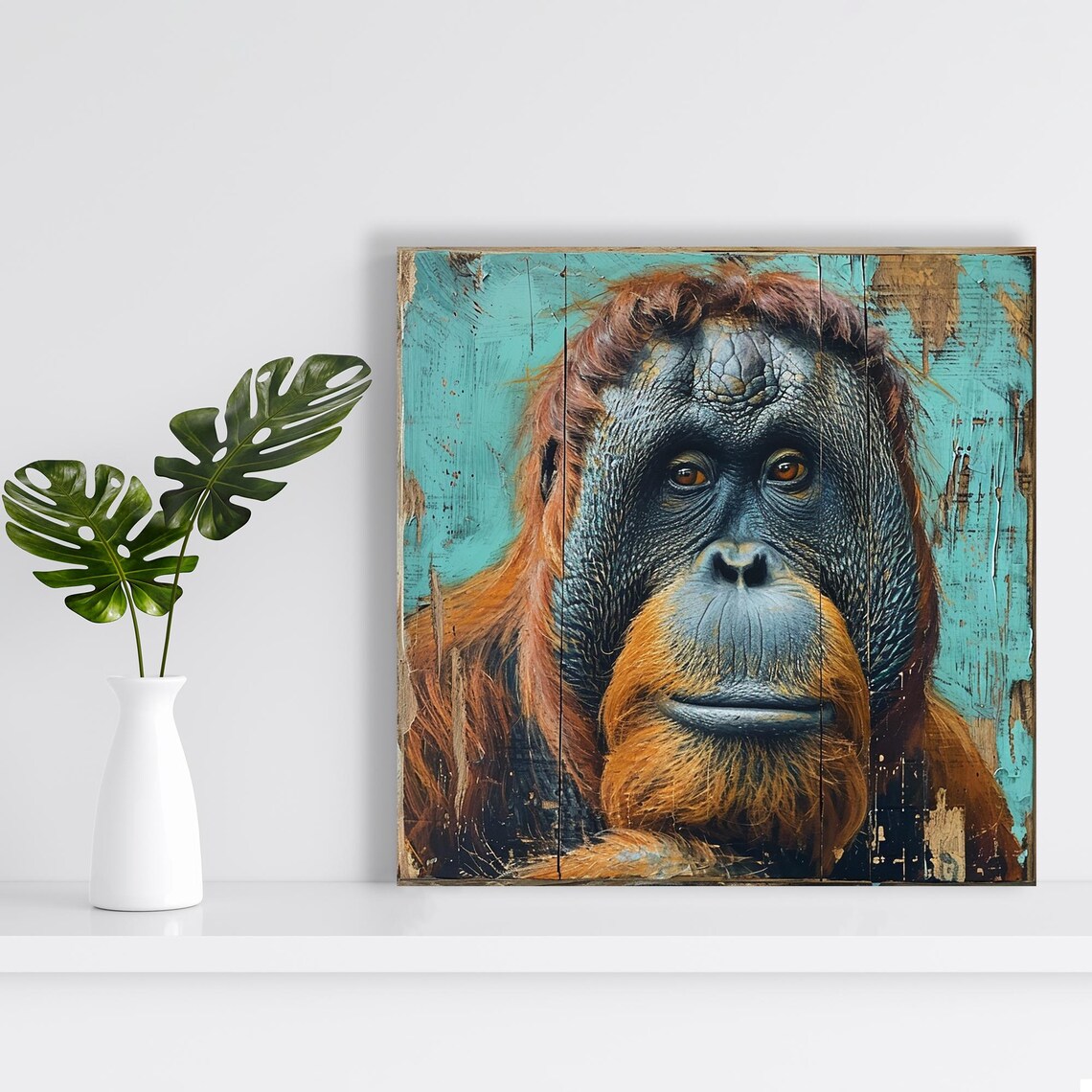Orangutan Contemporary Nature Decor Poster Print - Image 2