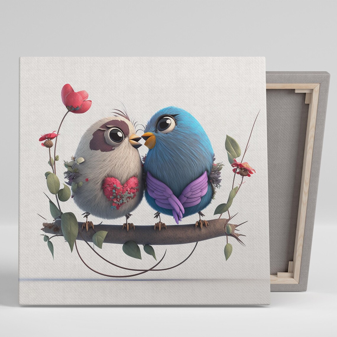 Love Birds Valentine's Day Poster, Romantic Wall Decor