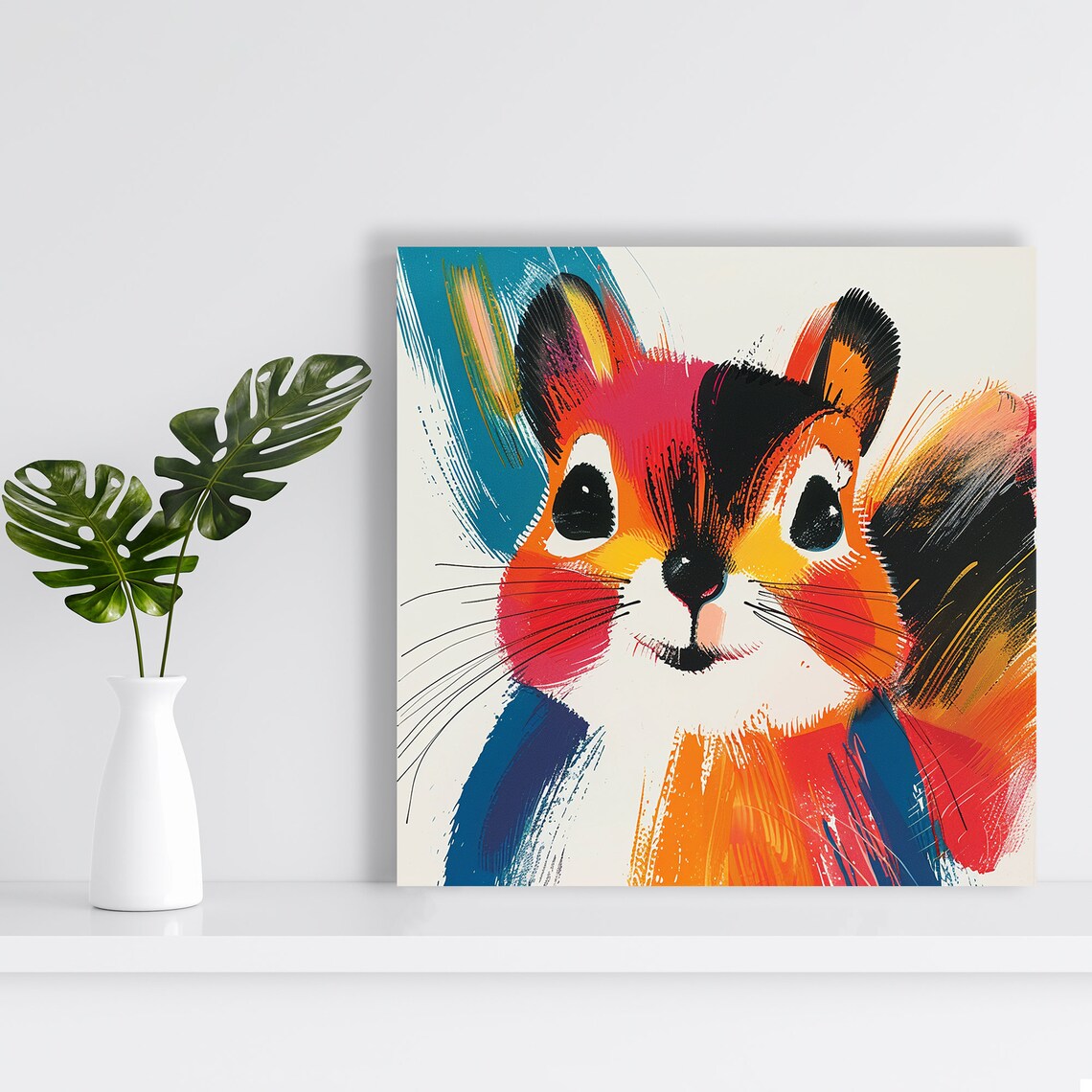 Fox Splash Art Poster, Whimsical Animal Decor - Image 2