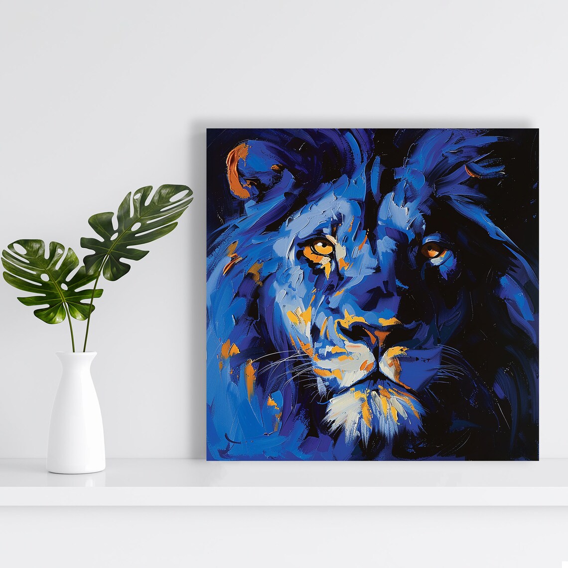 Electric Lion Majesty, Contemporary Abstract Art Print - Image 2