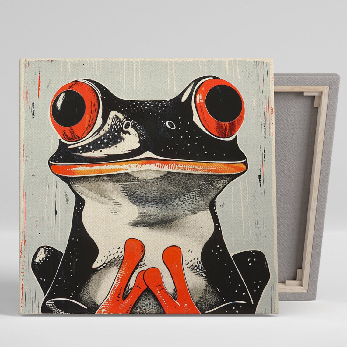 Frog Gaze Pop Art Poster Print, Modern Animal Decor