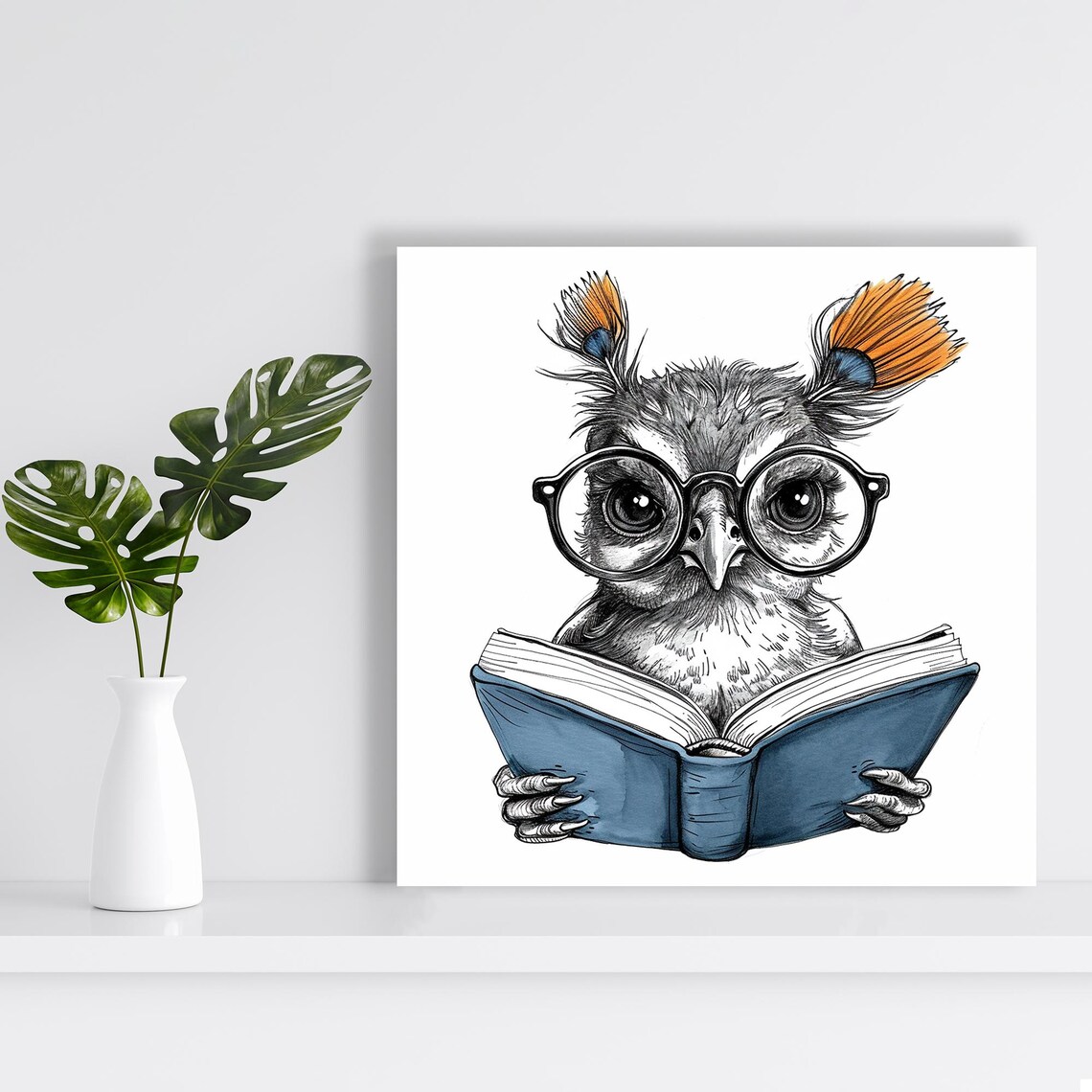 Owls Wisdom Whimsical Animal Poster, Library Decor - Image 2