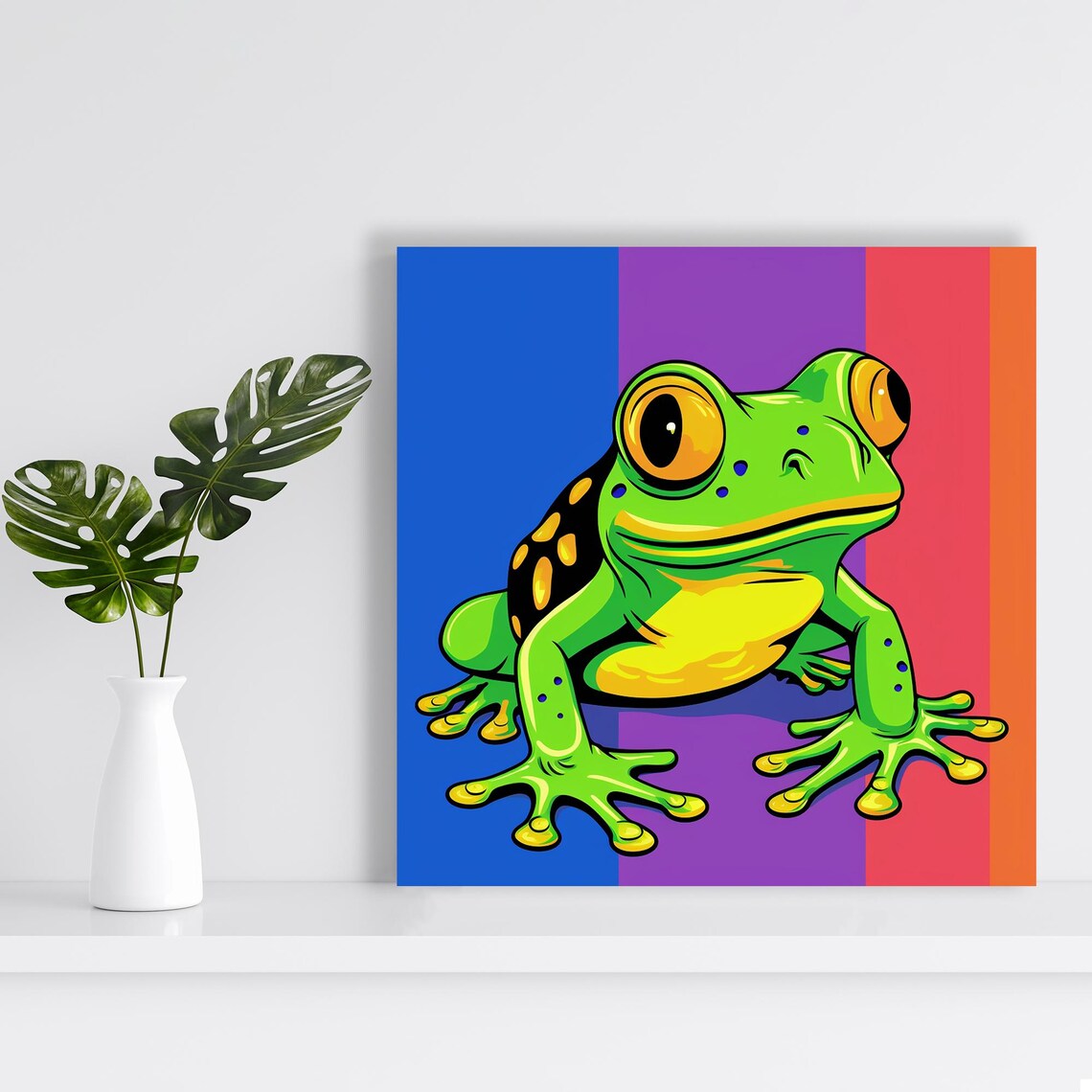 Tree Frog Pop Art Poster, Whimsical Room Decor - Image 2