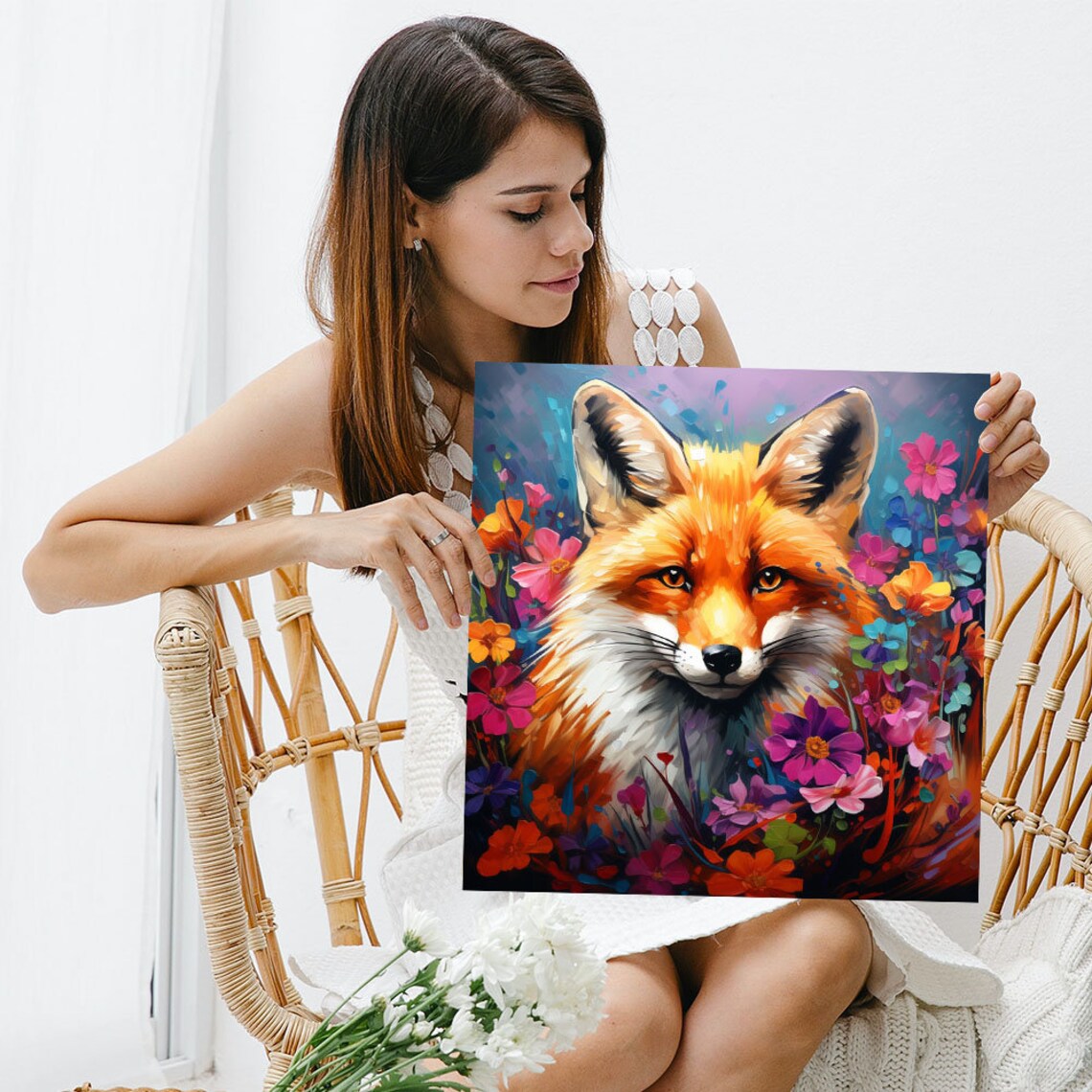 Floral Fox Whimsical Art Print, Wildlife Decor - Image 3