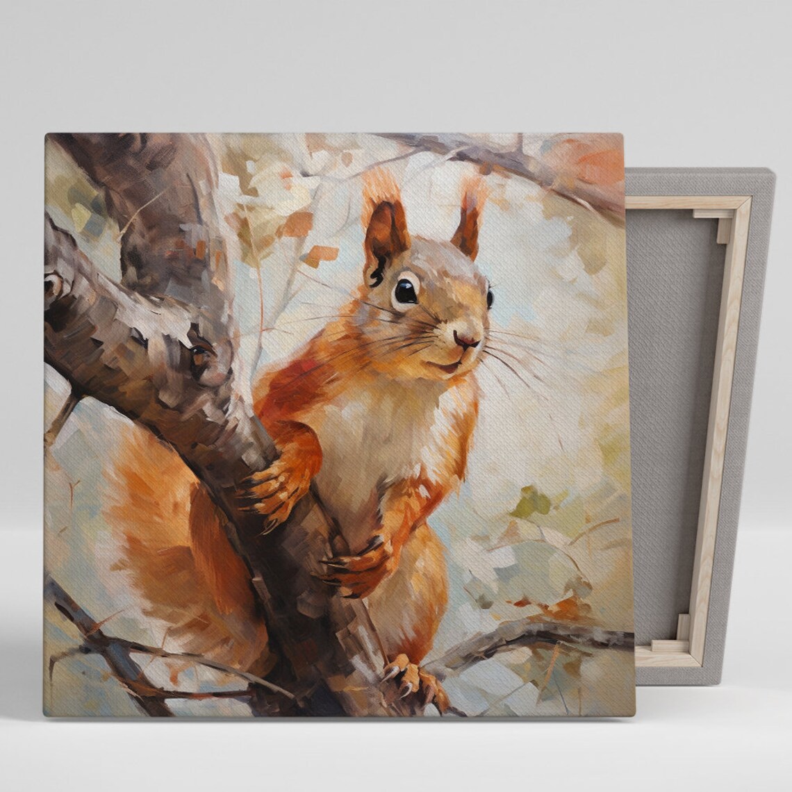 Curious Squirrel Portrait, Rustic Decor Art Print