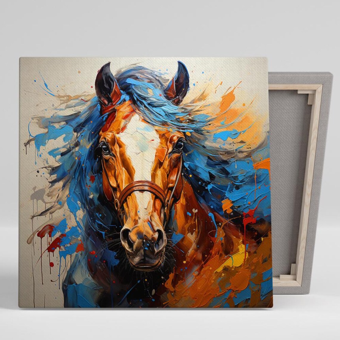 Horse Explosion Rustic Contemporary Art Print