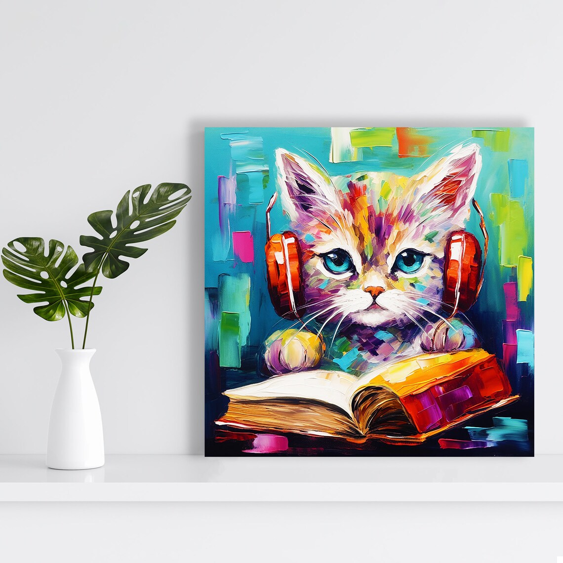 Cat Melodic Study Session, Whimsical Modern Poster - Image 2