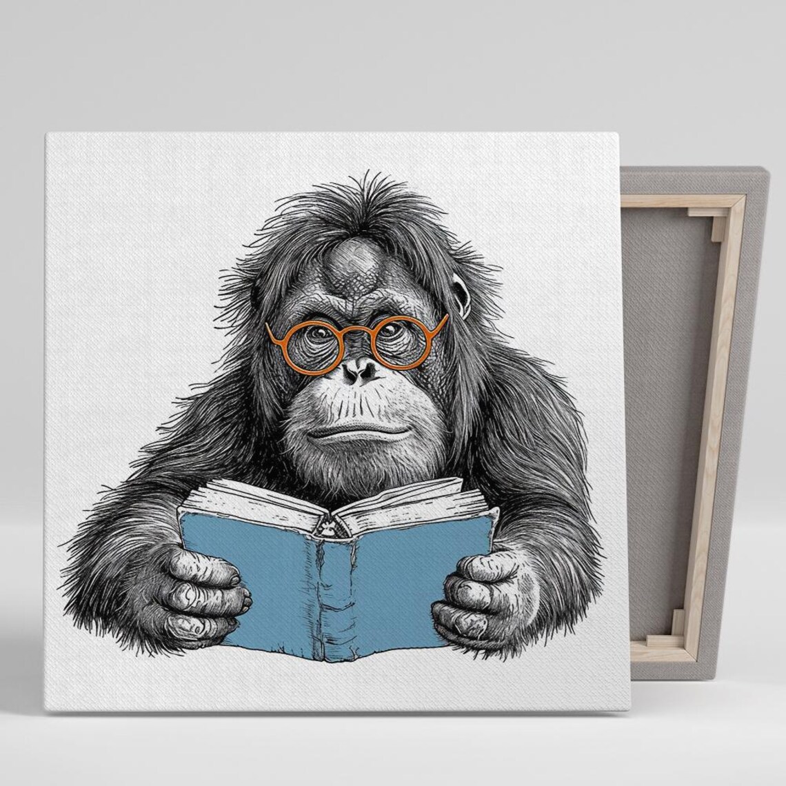 Orangutan Whimsical Animal Poster, Modern Decor