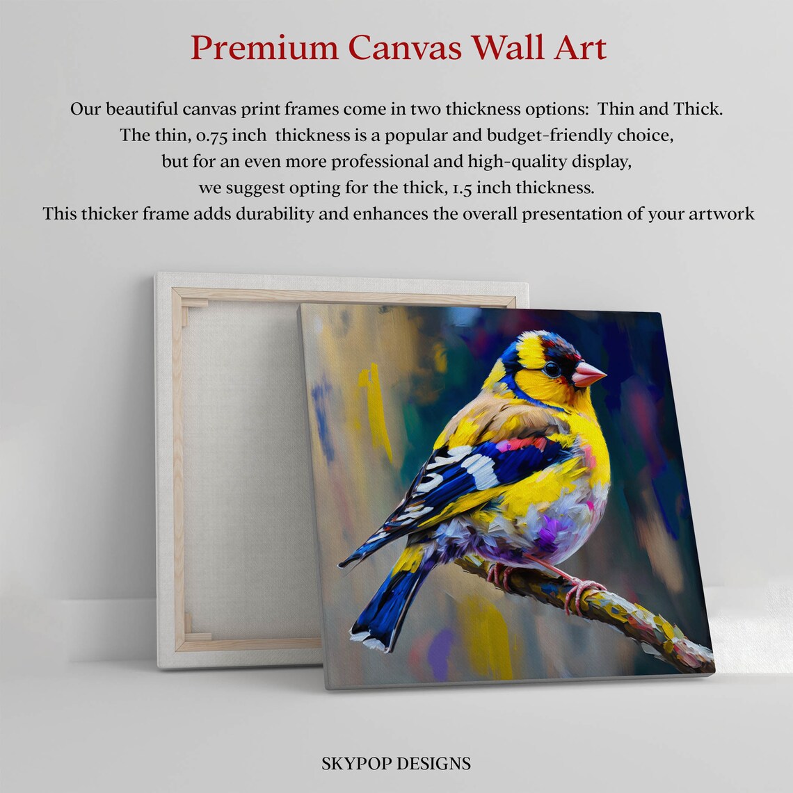 Yellow Finch Bird Art Print, Wildlife Wall Decor - Image 2