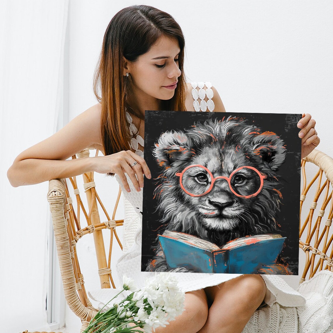 Lions Literary Adventure Art Print, Whimsical Decor - Image 3