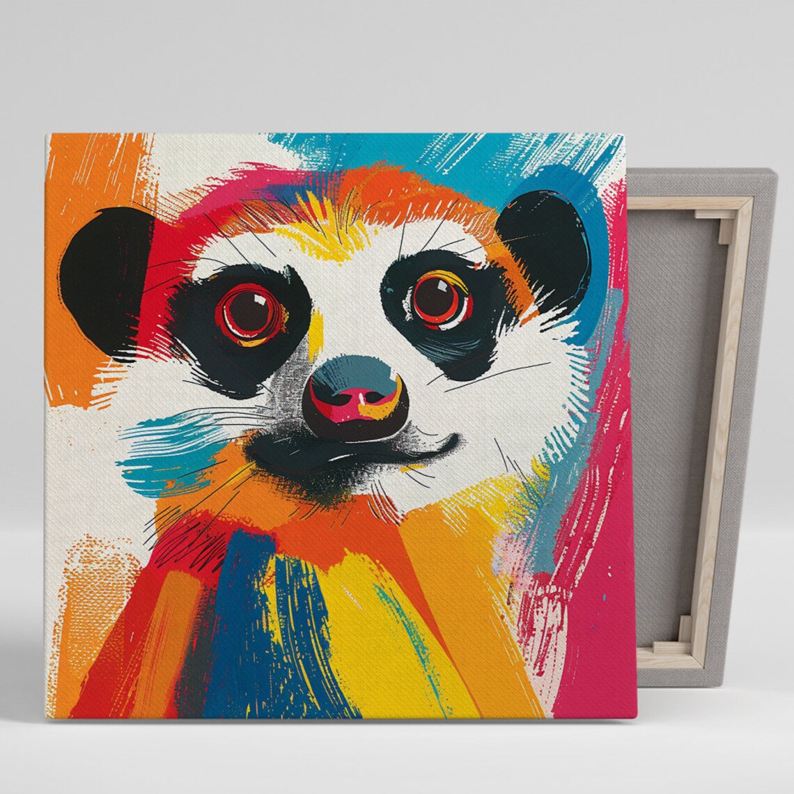 Lemur Pop Art Poster, Contemporary Animal Decor