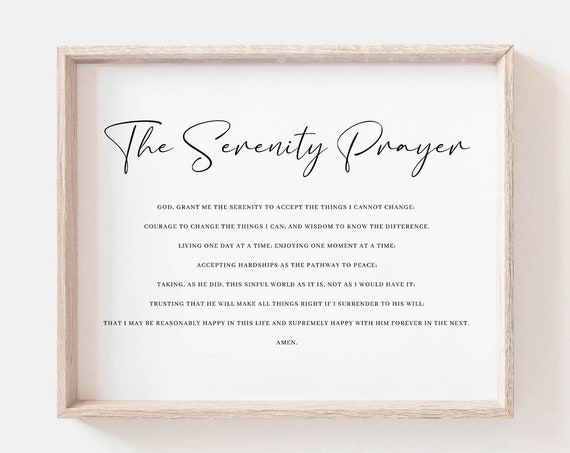 Serenity Prayer Scripture Poster, Christian Wall Art